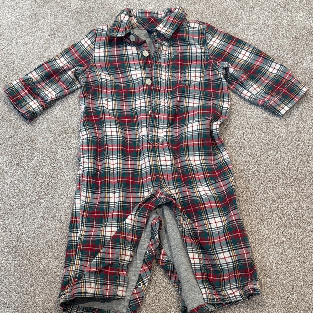 Gap Plaid Button-Up Baby Romper